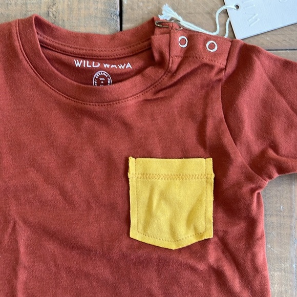 Wild Wawa rust long sleeve pocket tee nwt - Picture 2 of 5